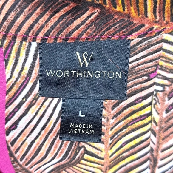 worthington tops large crossover art pattern collared neck formal top - Picture 3 of 13